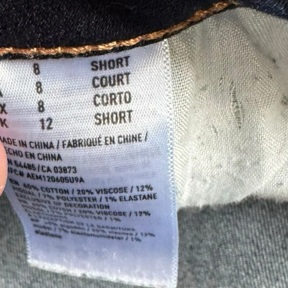 American Eagle Dark Wash Skinny Jeans Size 8 Short - Picture 7 of 7